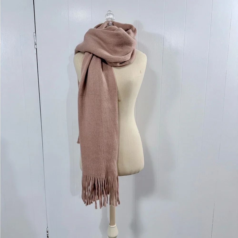 Steve Madden | Dusty Rose Oversized Blanket Scarf with Fringe